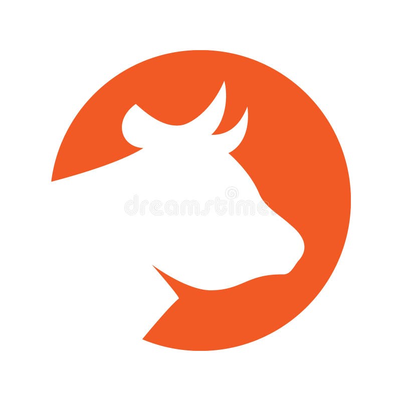 Kossilhuett. tjur-symbol. Nötsilhuett. husdjursikon isolerad på vit bakgrund. stock illustrationer