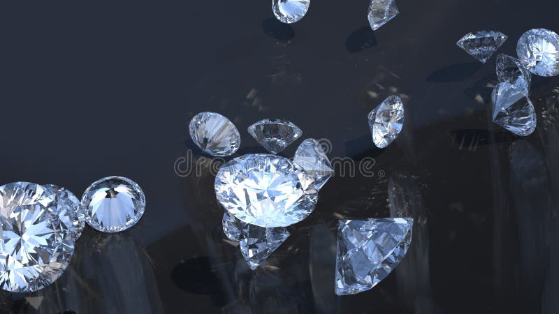 Kostbare gemmen: groep diamanten die over rollen vector illustratie Kostbare gemmen: groep diamanten die over rollen vector illustratie
