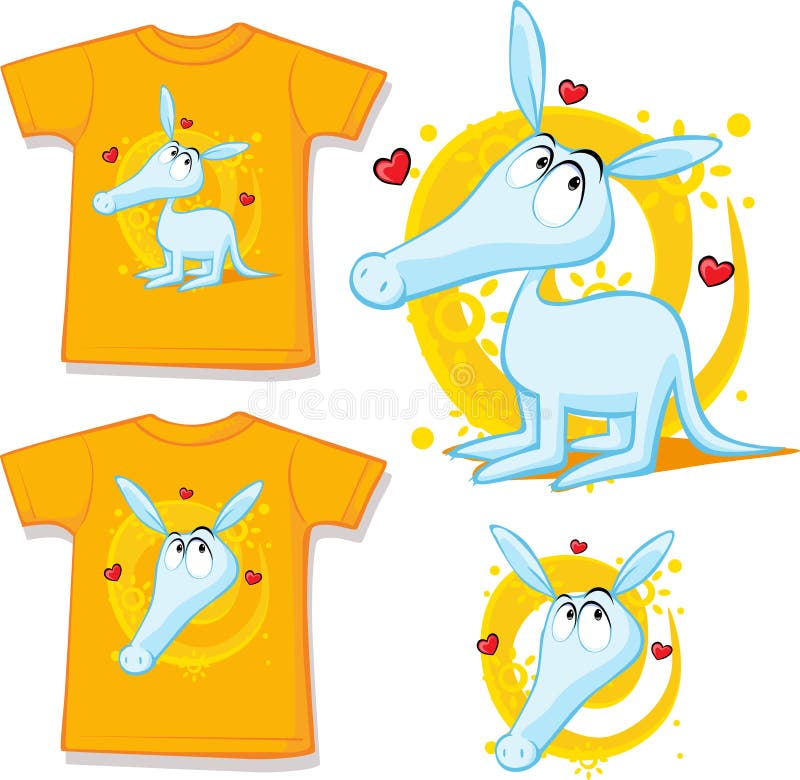 Koszula z śliczną aardvark ilustracją ilustracji