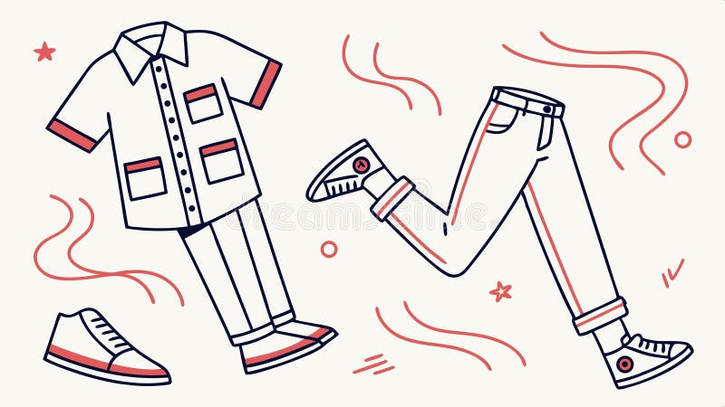 Koszulka i odzież spodenna oraz konstrukcja wektora mody Generative AI royalty ilustracja