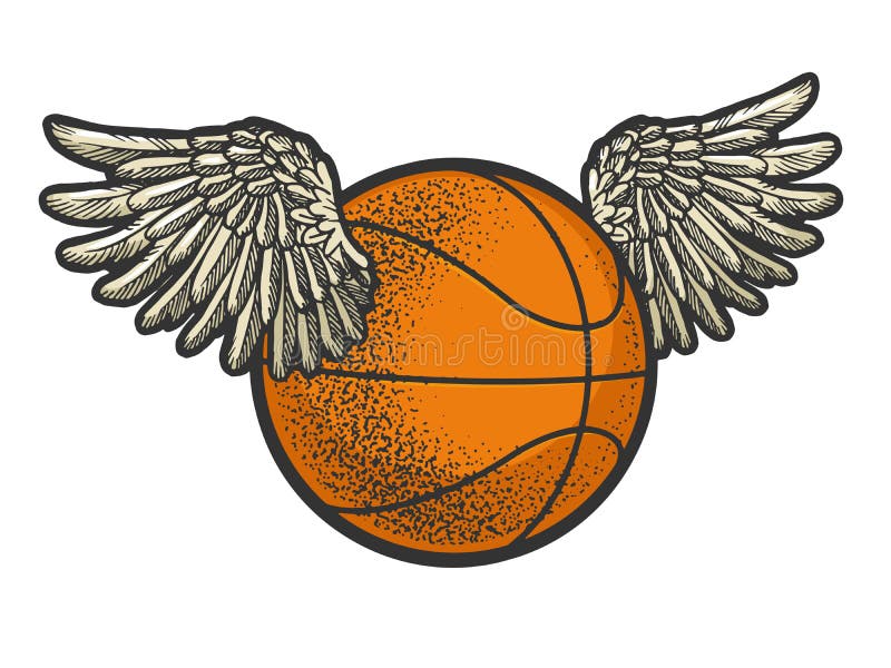 Koszykówka ze skrzydłami, kolorowy szkic