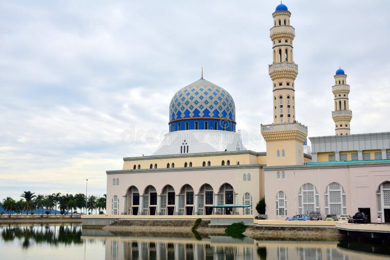 Kota Kinabalu City Mosque Facade in Malaysia Editorial Stock Image