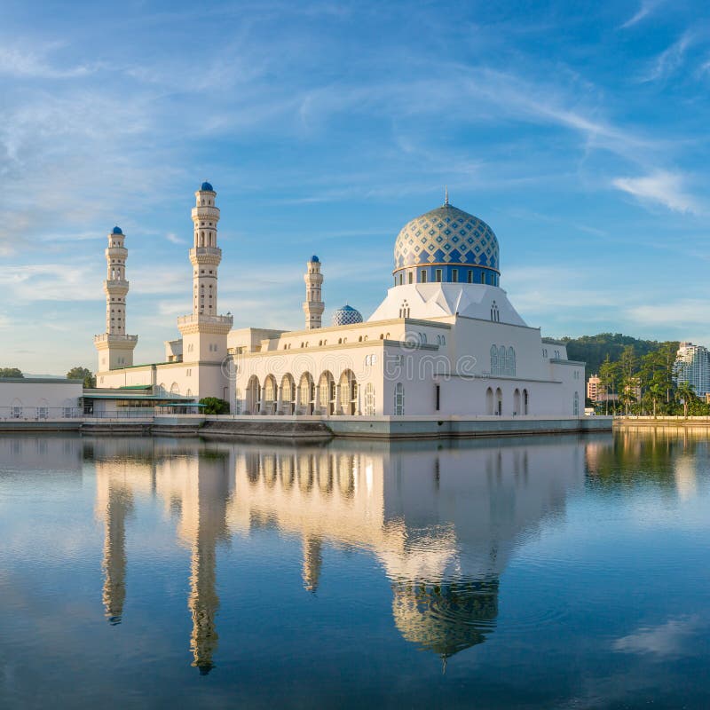 Kota Kinabalu City Mosque the Floating Mosque Stock Image - Image of