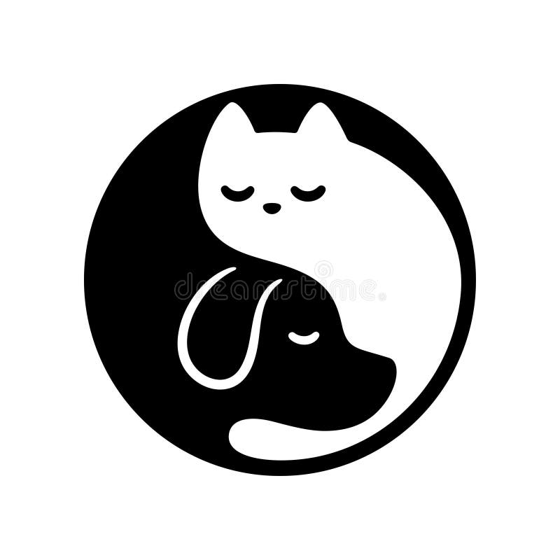 Kota psi yin Yang ilustracja wektor
