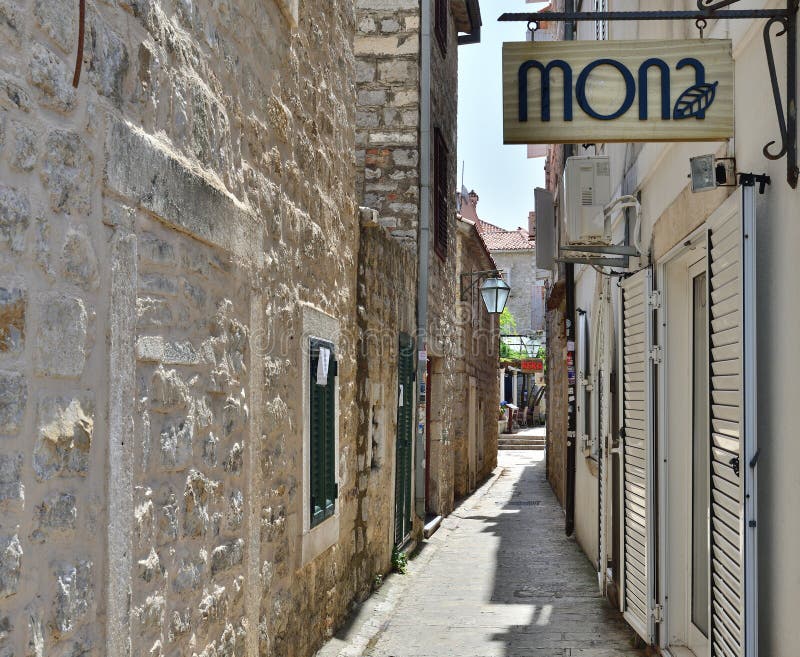 Steep stairs on a narrow street in the old town area of Kotor Stock Photo  by ©Mentor56 328624602