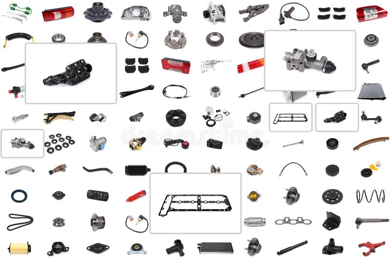 Van 100 Auto-onderdelen Stock Afbeelding - zwart, macht: 166163039