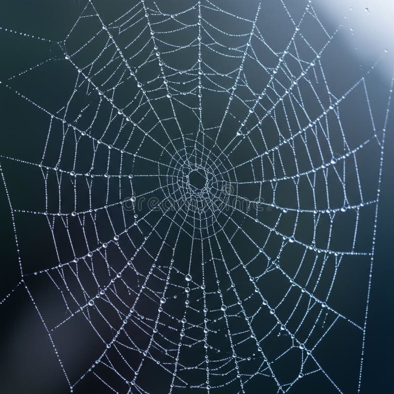 Kołowa pajęcza pajęcza pajęczyna, delikatnie tkana promieniowymi nici rozciągająca się po drugiej stronie ilustracja wektor