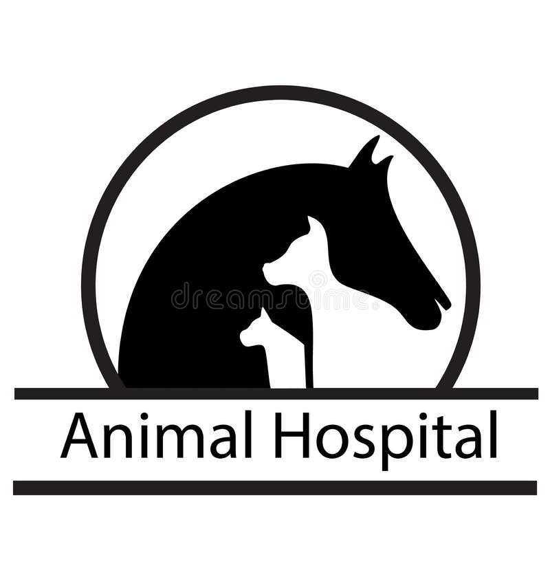 Koń, kot i pies sylwetki logo, ilustracji Koń, kot i pies sylwetki logo, ilustracji