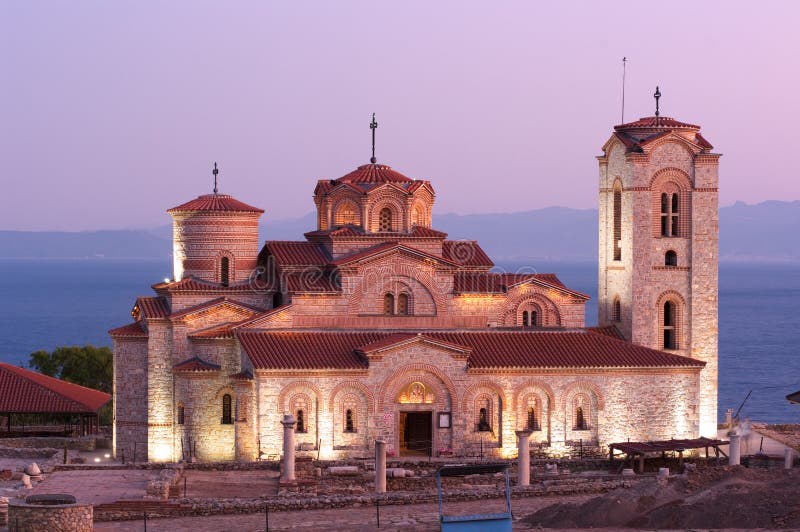 kościelny Macedonia noc ohrid stary obrazy stock kościelny Macedonia noc ohrid stary obrazy stock