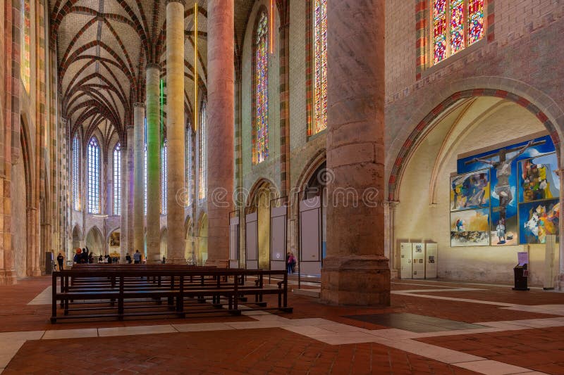 Kościół jacobinów w centrum Tuluzy obraz stock