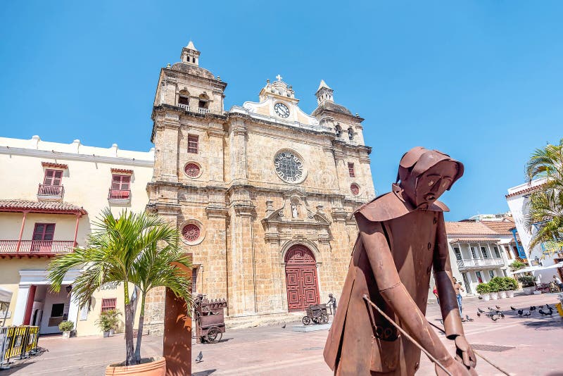 Kościół San Pedro Claver w starym grodzkim Cartagena, Kolumbia obrazy stock Kościół San Pedro Claver w starym grodzkim Cartagena, Kolumbia obrazy stock