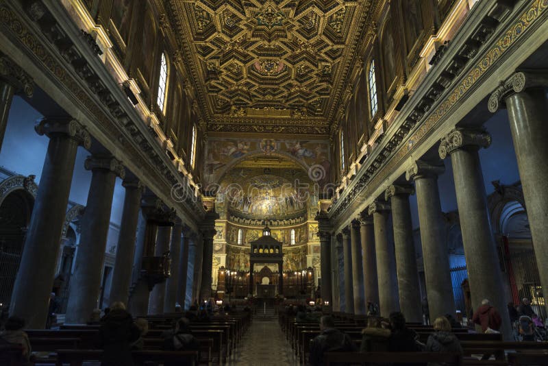 Kościół Santa Cecilia w Trastevere, Rzym, Włochy zdjęcie stock Kościół Santa Cecilia w Trastevere, Rzym, Włochy zdjęcie stock