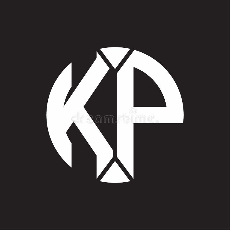 KP Logo Monogram with Piece Circle Ribbon Style Stock Vector ...