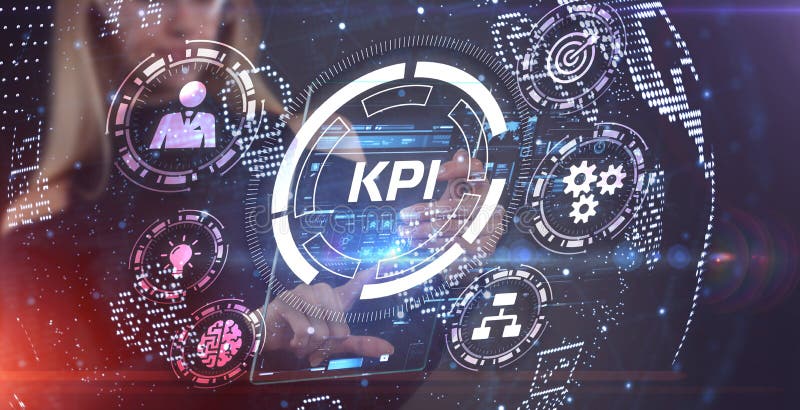 KPI Key Performance Indicator for Business Concept. Business, Technology, Internet and network concept stock illustration