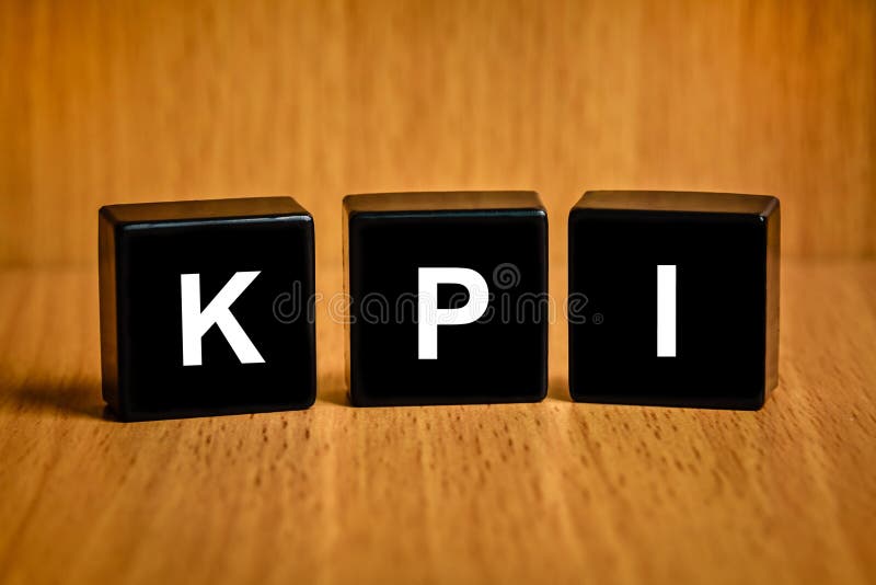 KPI or Key Performance indicator text on block royalty free stock image