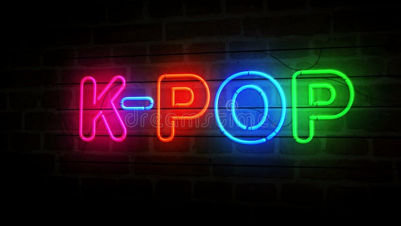 Kpop korea musik neon ziegelwand 3d