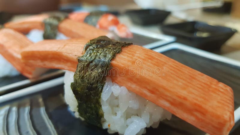 Krab wtyka suszi Japan jedzenie zdjęcie royalty free