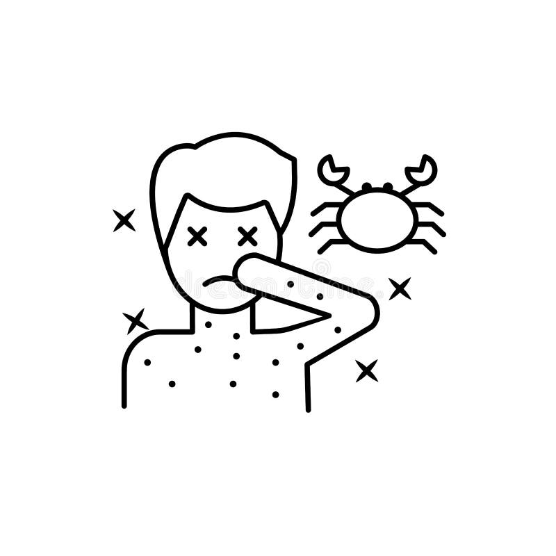 Kraba, alergen, smutek, ikona człowieka Element ikony alergii royalty ilustracja Kraba, alergen, smutek, ikona człowieka Element ikony alergii royalty ilustracja