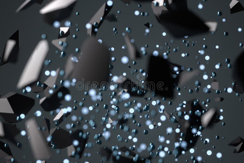 Krackade metallstativ som exploderar vid 3d-rendering vektor illustrationer
