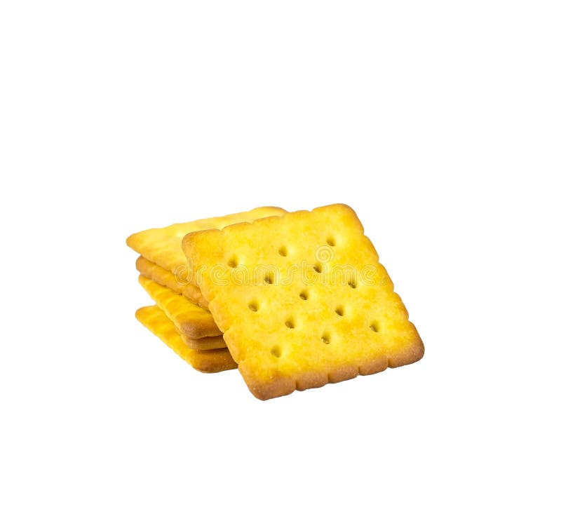 6 crackers isolated on white background. Close up shot. with clipping paths. 6 crackers isolated on white background. Close up shot. with clipping paths.