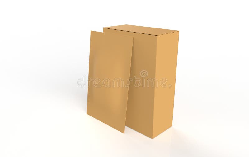 Download Kraft Paper Box With Matte Sachet Mock Up Stock Illustration Illustration Of Design Chocolate 156368780