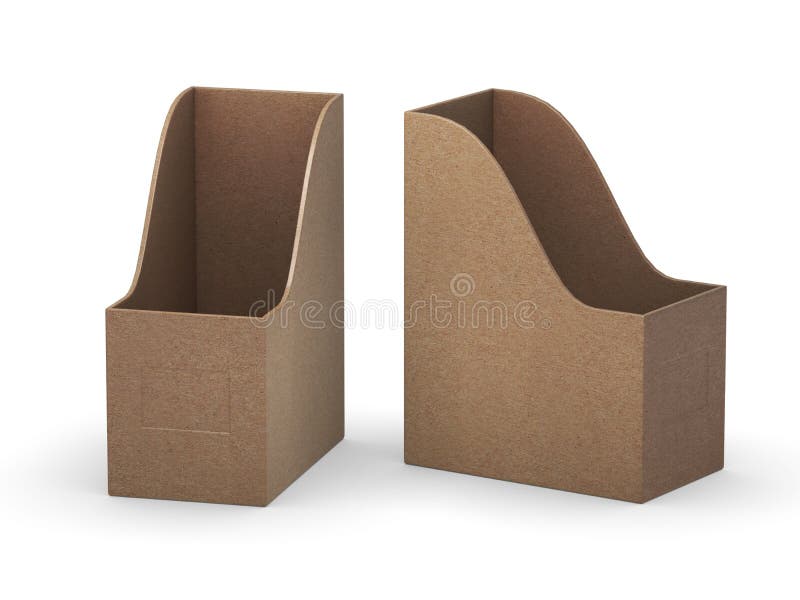 Kraft paper curve blank file holder with clipping path vector illustration