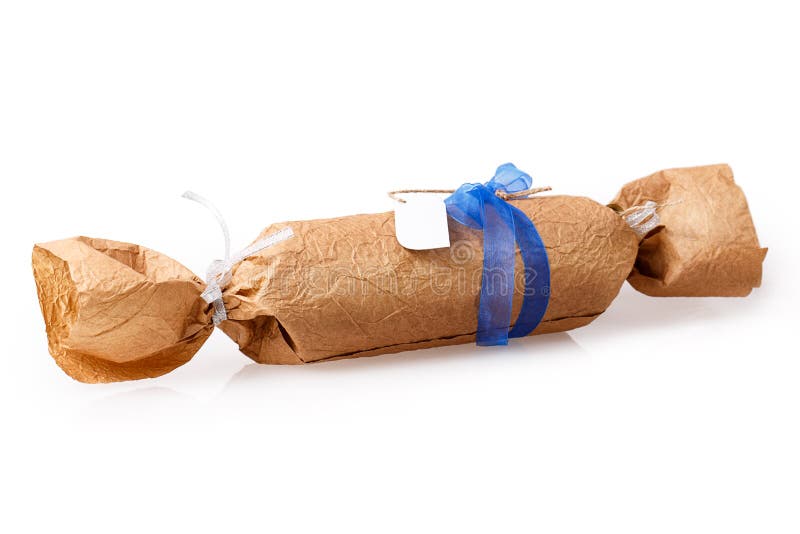 Kraft paper gift wrapping stock photo. Image of delivery 56156886