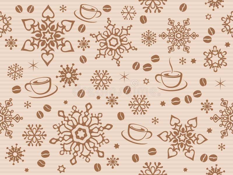 Kraft papper texturerade den sömlösa julmodellen med kaffebönan royaltyfri illustrationer Kraft papper texturerade den sömlösa julmodellen med kaffebönan royaltyfri illustrationer