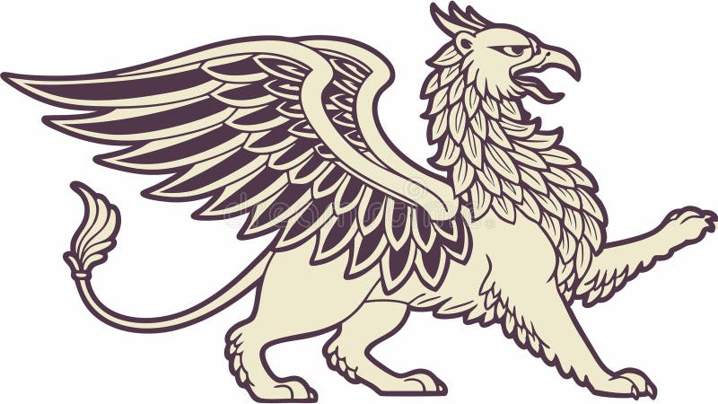 Kraftfull Mythical Griffin-skapelse, ständig vektordesign med stark konsthektor Generativ AI vektor illustrationer