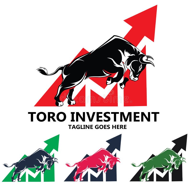 Powerful Bull Silhouette Stock Market Trade Vector Logo Design Branding. Powerful Bull Silhouette Stock Market Trade Vector Logo Design Branding
