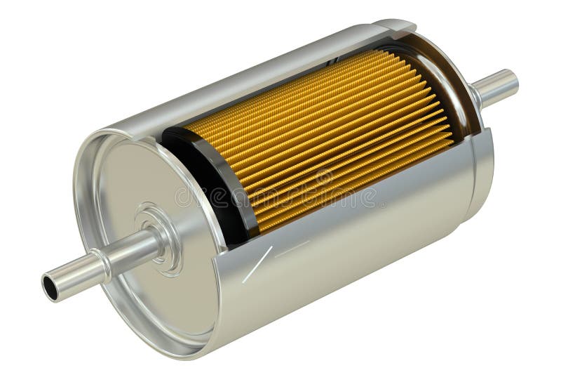 Fuel Filter cutaway, 3D rendering. Fuel Filter cutaway, 3D rendering