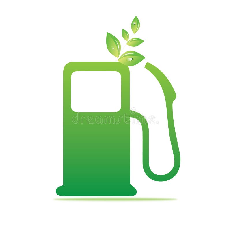 Einzelne grüne Gas-Pumpe stock abbildung. Illustration von ikone - 9037919