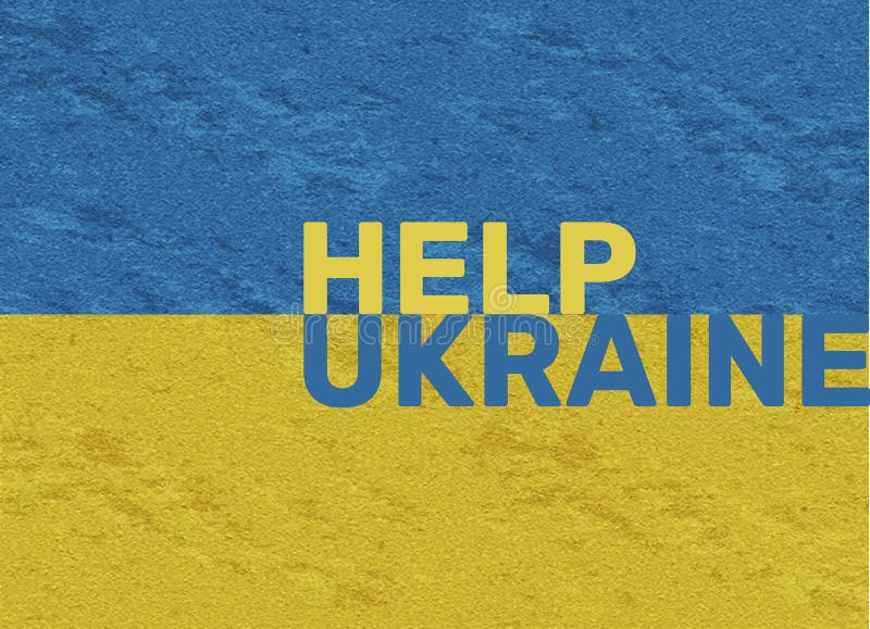 Krainsk flagga med textur och hjälp ukrainsk text.