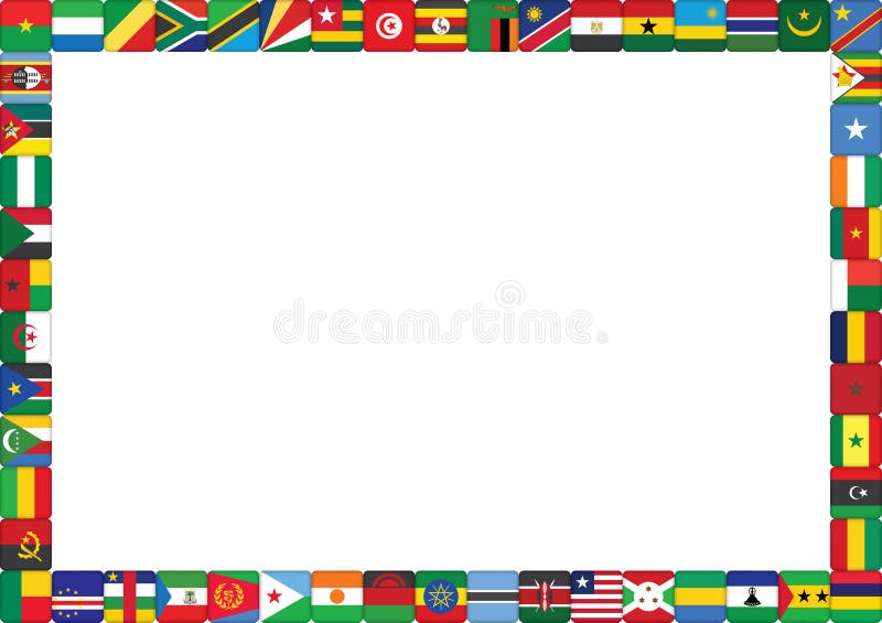 Frame made of African countries flags vector illustration. Frame made of African countries flags vector illustration