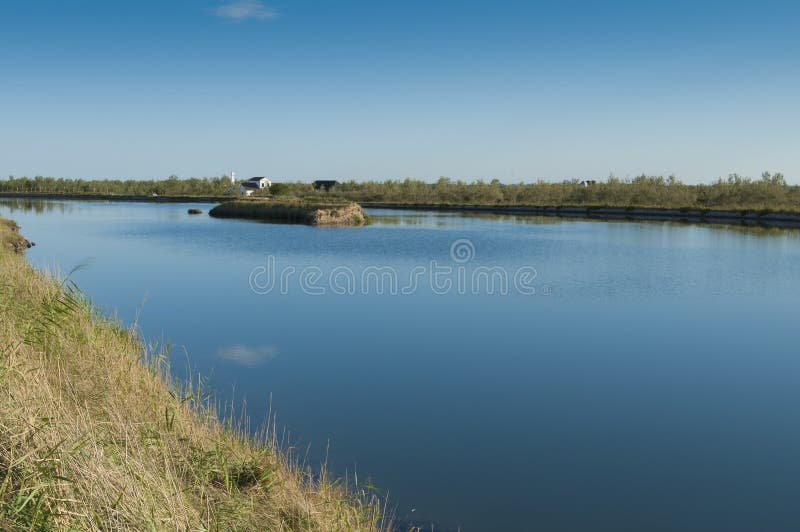 Krajobraz laguna przy Po delty rzecznym parkiem narodowym, Ita