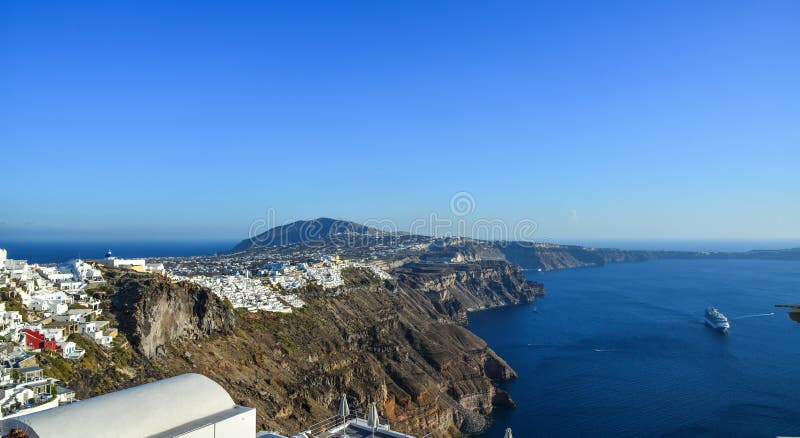 Krajobraz pi? kna Santorini wyspa zdjęcia royalty free