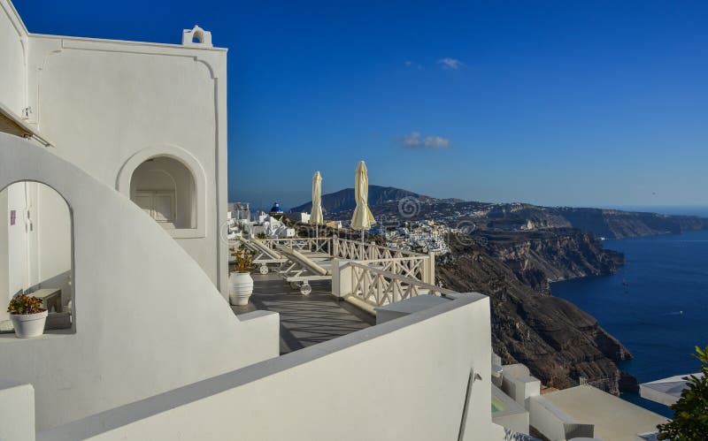 Krajobraz pi? kna Santorini wyspa zdjęcia stock