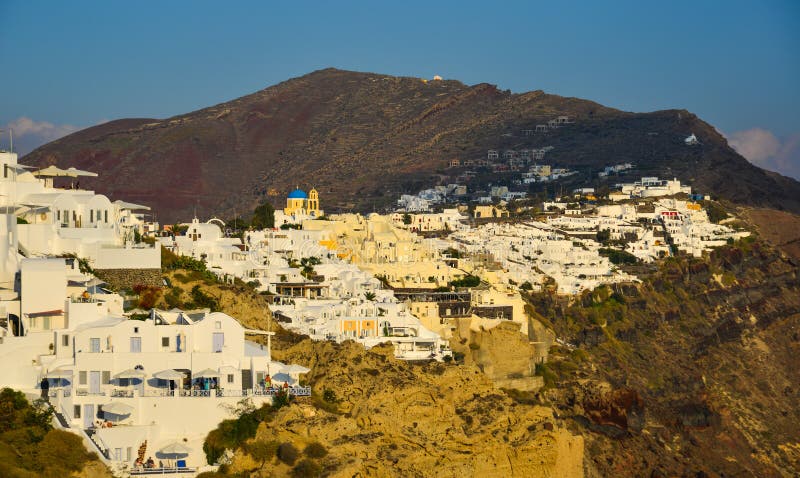 Krajobraz pi? kna Santorini wyspa obraz stock