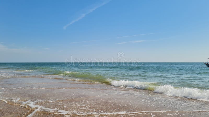 Sandy beach at Hua Hin, Thailand on New Year's Day, January 1, 2024. Sandy beach at Hua Hin, Thailand on New Year's Day, January 1, 2024.