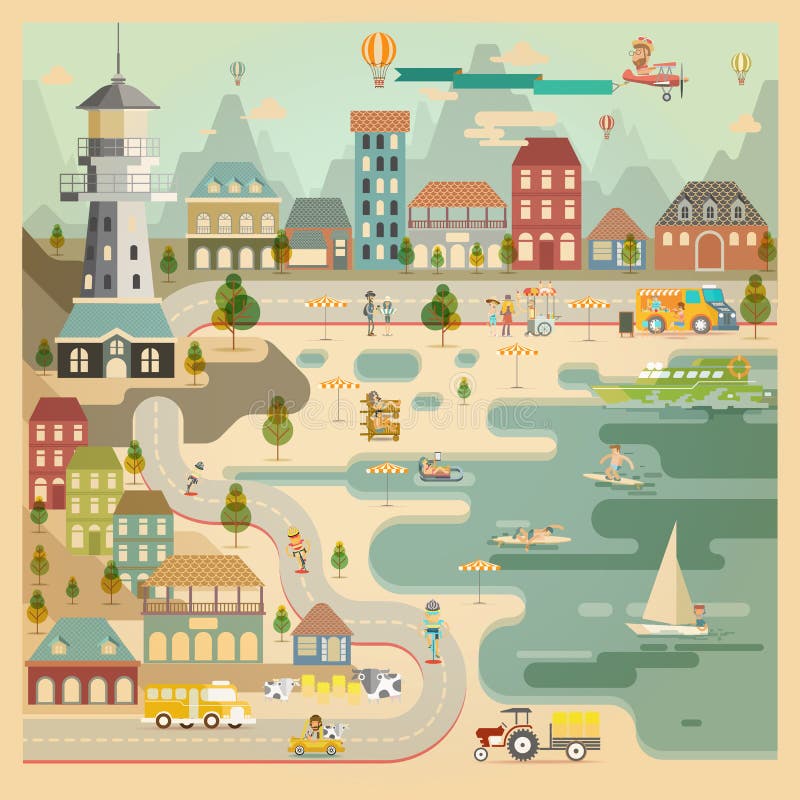 Krajobraz wsi schronienia wioska ilustracji Krajobraz wsi schronienia wioska ilustracji