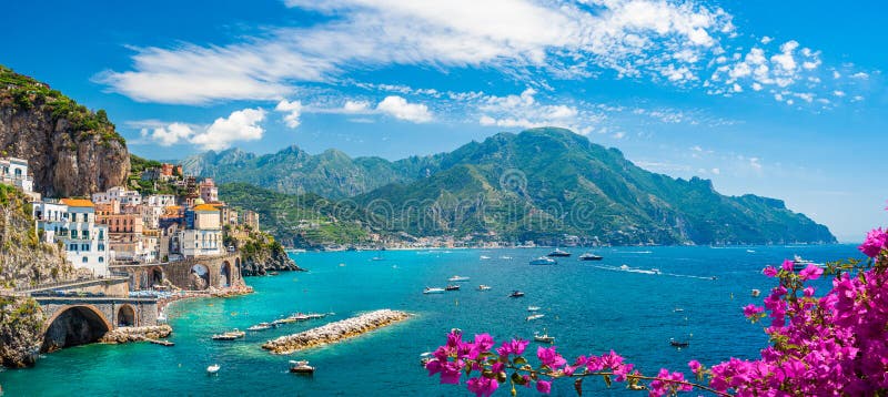Krajobraz z Amalfi wybrzeżem