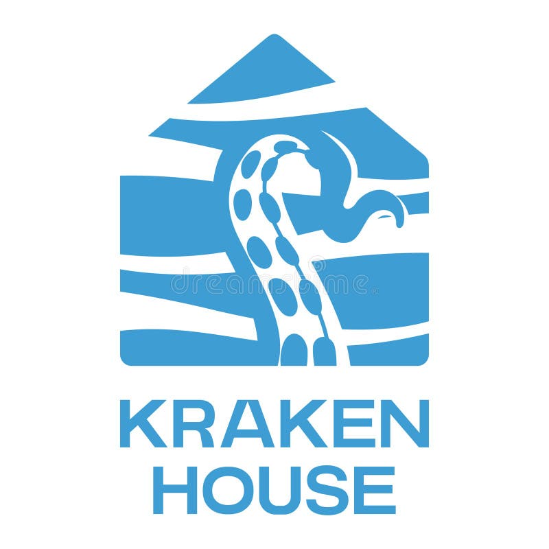 Design cu siglă plat minimalist pentru casa din Kraken vector illustration