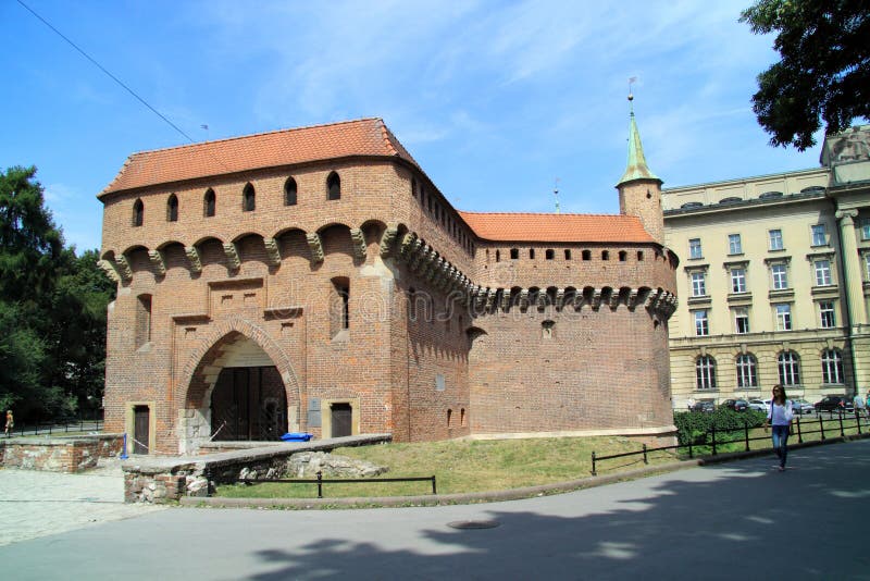 The Krakow Barbican a fortified outpost once connected to the city walls. The Krakow Barbican a fortified outpost once connected to the city walls