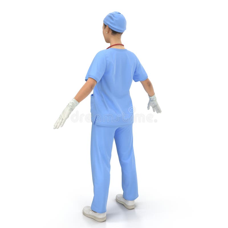 Krankenschwester oder junger Doktor, die im vollen Körper lokalisiert auf Weiß steht Abbildung 3D