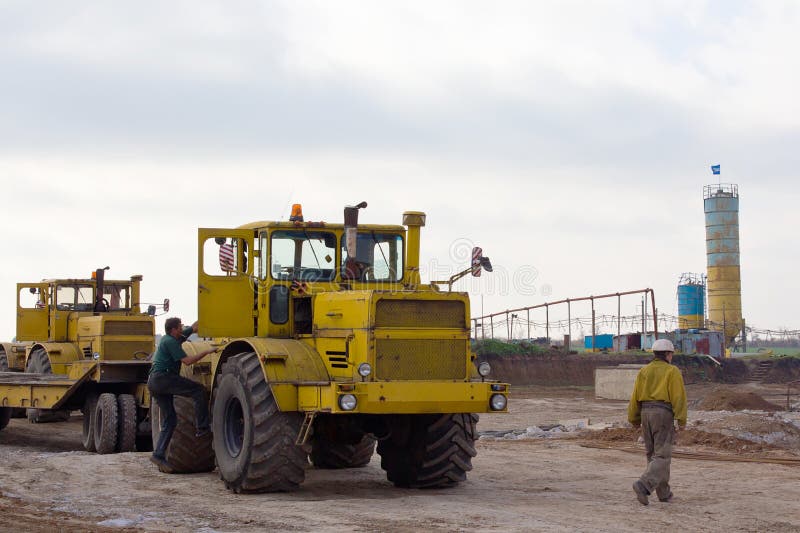 Krasnoarmeysk, Ukraine October 18 2012 Tractor Driver and