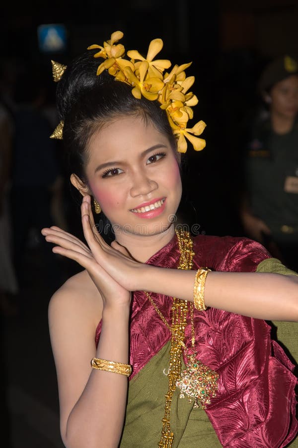 CHIANG MAI, THAILAND - NOVEMBER 11: Thai lady takes part in a parade of the Loy Krathong Festival in Chiang Mai, Thailand on November 11, 2011. CHIANG MAI, THAILAND - NOVEMBER 11: Thai lady takes part in a parade of the Loy Krathong Festival in Chiang Mai, Thailand on November 11, 2011