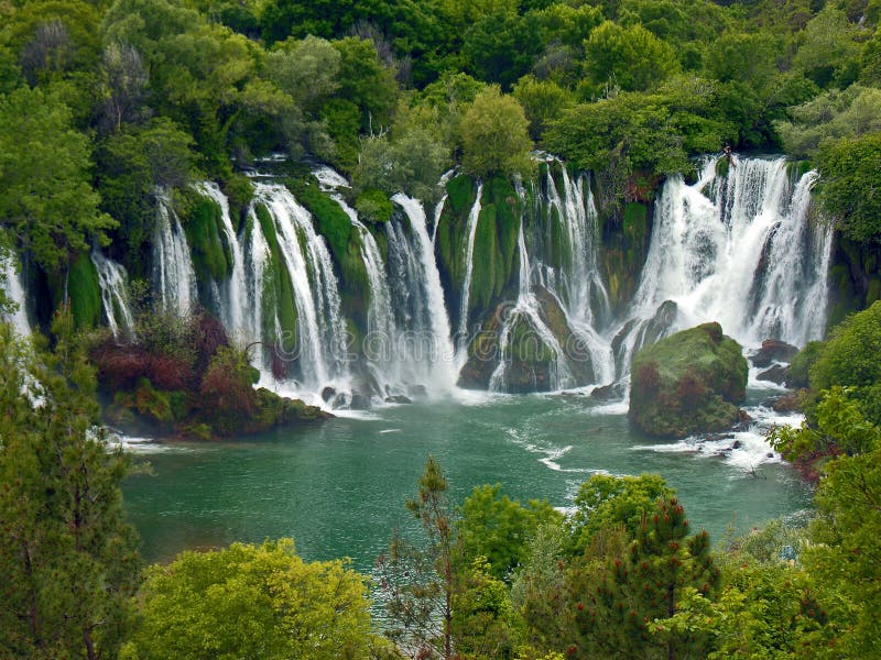 KraviceWasserfall Auf In Bosnien Und Herzegowina