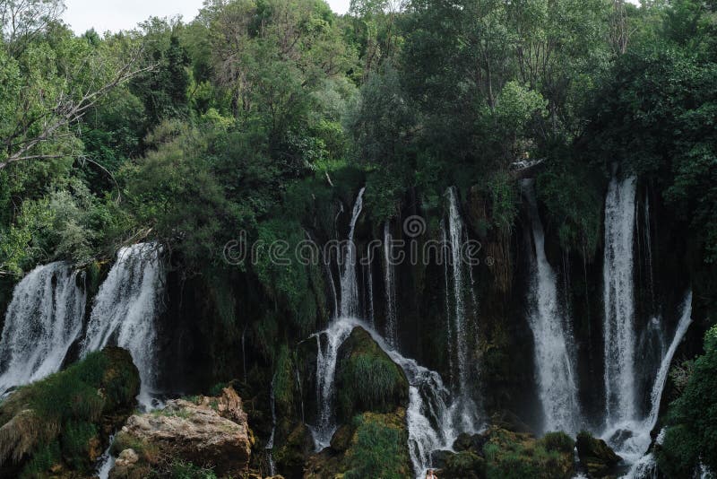 Kravice Waterfalls landscape in the mountains, Bosnia and Herzegovina royalty free stock photography Kravice Waterfalls landscape in the mountains, Bosnia and Herzegovina royalty free stock photography