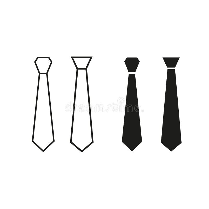 Krawattenikonen-Vektorsatz. Bildillustrations-Zeichensammlung. Bindungssymbol. stock abbildung