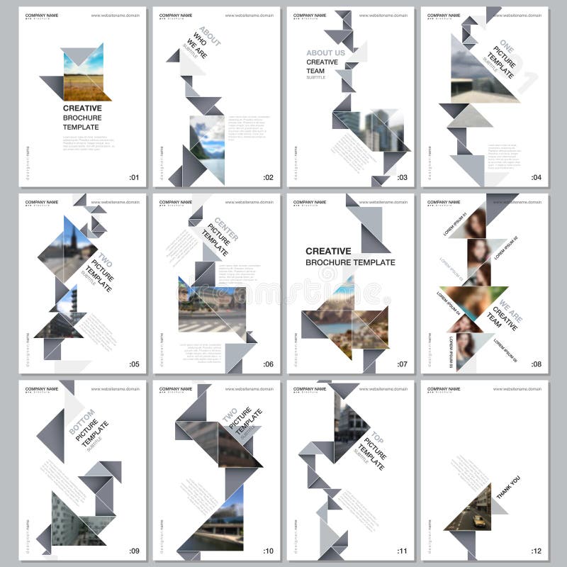Kreative Broschürenschablonen mit buntem Dreieckorigami tapezieren Elemente auf schwarzem Hintergrund Abdeckungsdesignschablonen stock abbildung Kreative Broschürenschablonen mit buntem Dreieckorigami tapezieren Elemente auf schwarzem Hintergrund Abdeckungsdesignschablonen stock abbildung